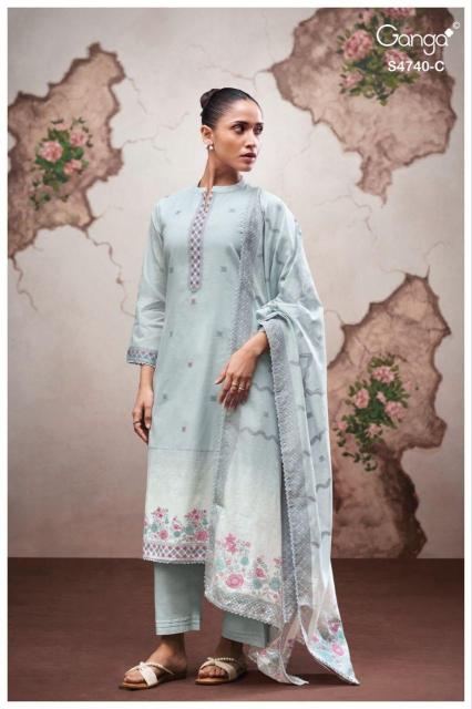 Ganga lishara 4740 cotton dress material wholesale